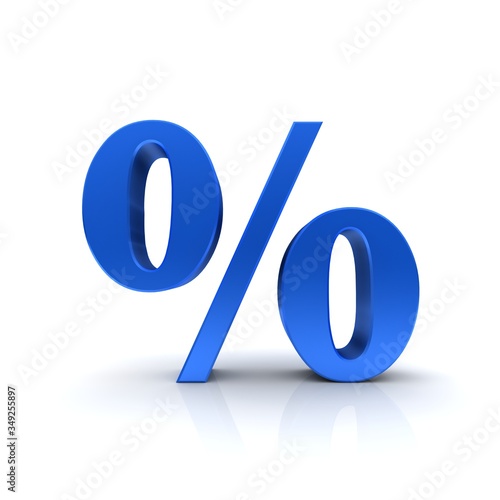 Sale sign blue percentage percent symbol 3d icon label tag rendering