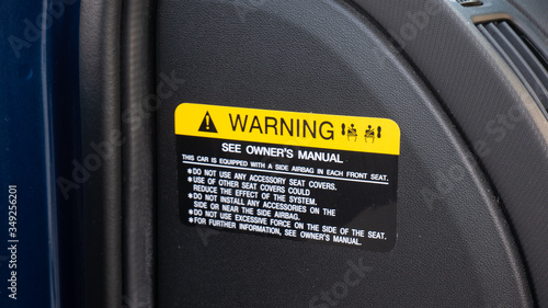 The Airbag instruction in the Vehicles