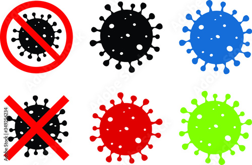 Prohibido Coronavirus, coronavirus en diferentes colores