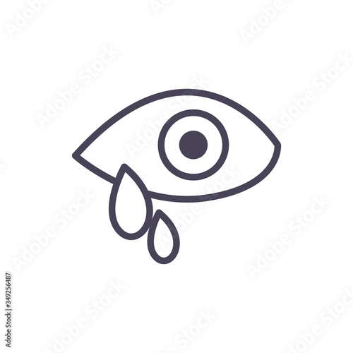 Eye with drops line style icon vector design