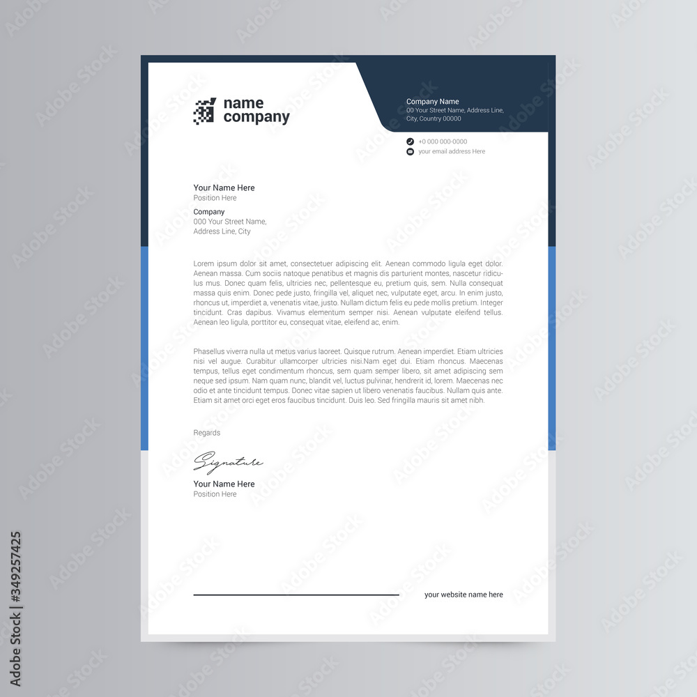 Clean And Corporate Letterhead Template Design Clean And Corporate Letterhead Template Design
