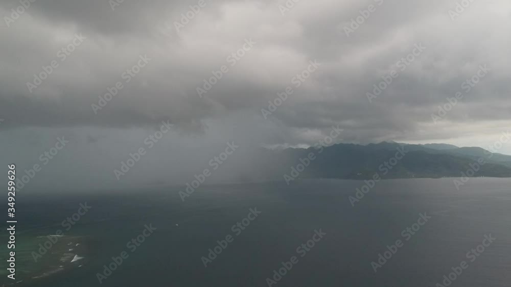 rain on a half frame in cloudy weather taken from a drone rain on a half frame in cloudy weather taken from a drone