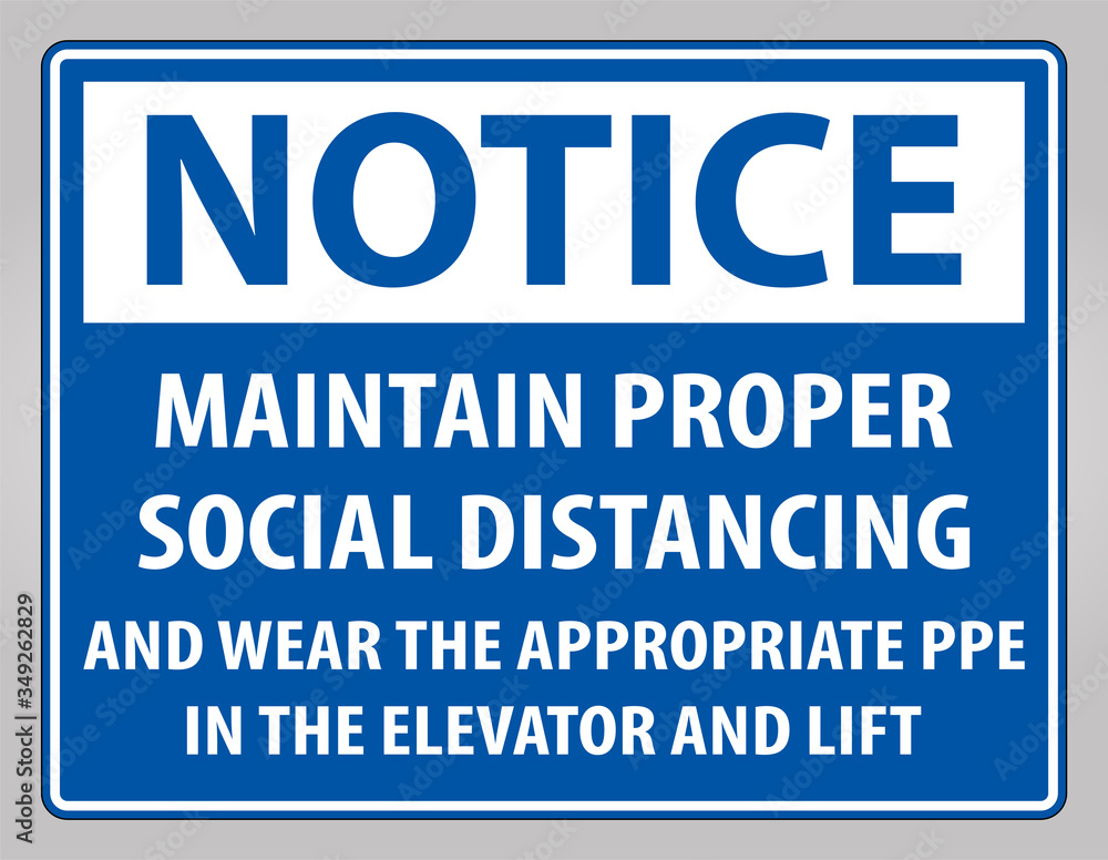 Notice Maintain Proper Social Distancing Sign Isolate On White Background,Vector Illustration EPS.10