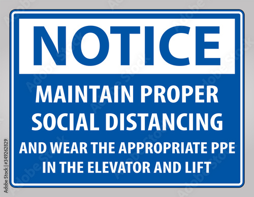 Notice Maintain Proper Social Distancing Sign Isolate On White Background,Vector Illustration EPS.10 © Seetwo