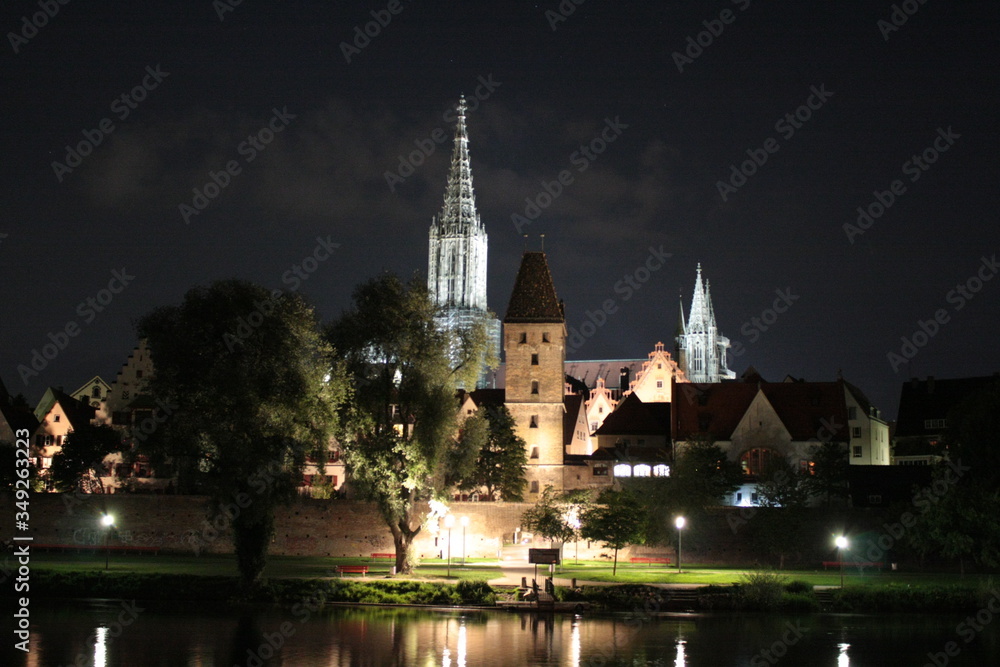 German city Ulm at the night 