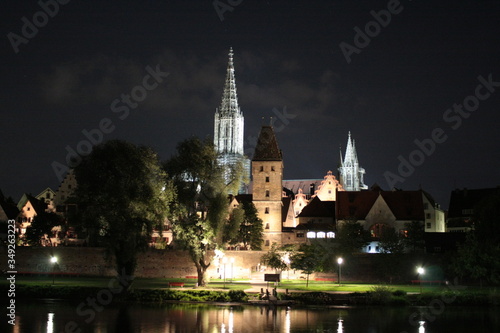 German city Ulm at the night 