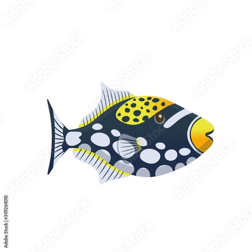 Cartoon a clown trigger on a white background. Vector illustration.