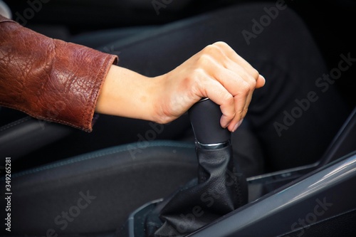 woman in car