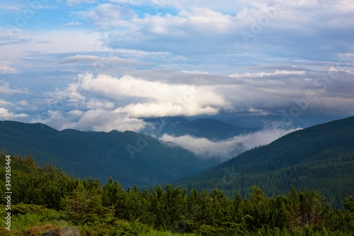 Blue sky over the Eastern Carpathians. © Vitalfoto