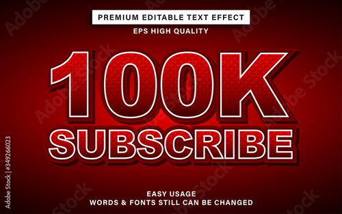 editable text effect - subscribe