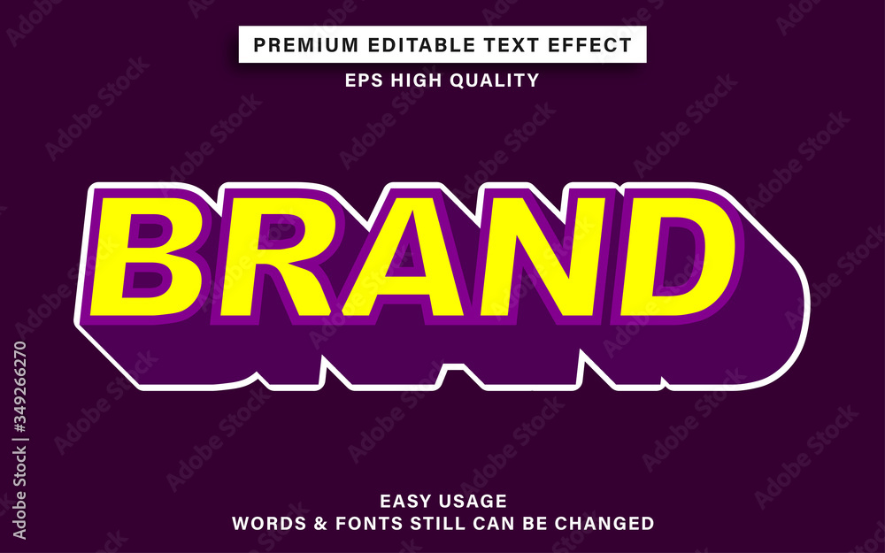 editable text effect - brand