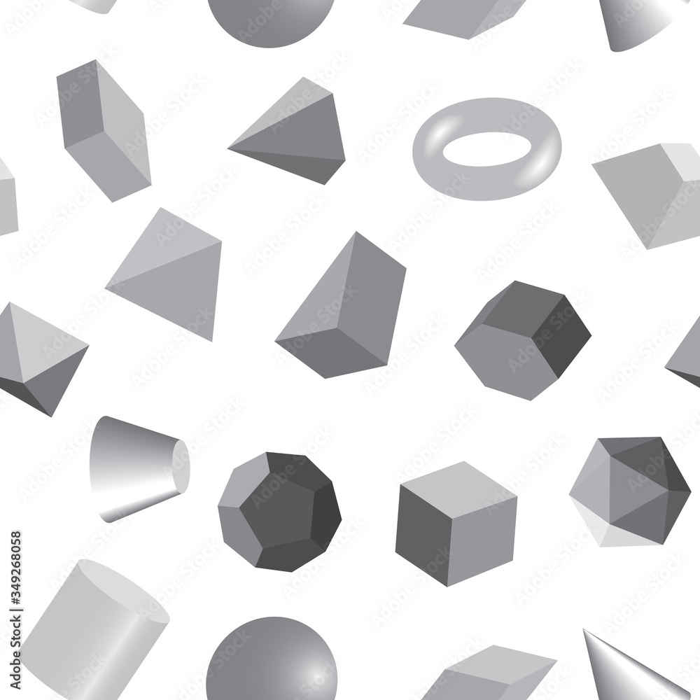 Seamless background of volumetric geometrical colored shapes Seamless background of volumetric geometrical colored shapes