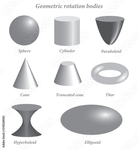 Photos Set of volumetric geometrical colored shapes