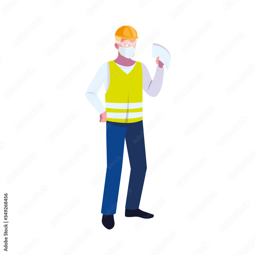 Industry operator wearing face mask at work Industry operator wearing face mask at work