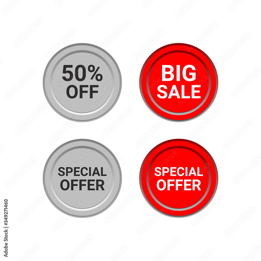Vector illustration of a sales button and a shiny design for sale against Vector illustration of a sales button and a shiny design for sale against