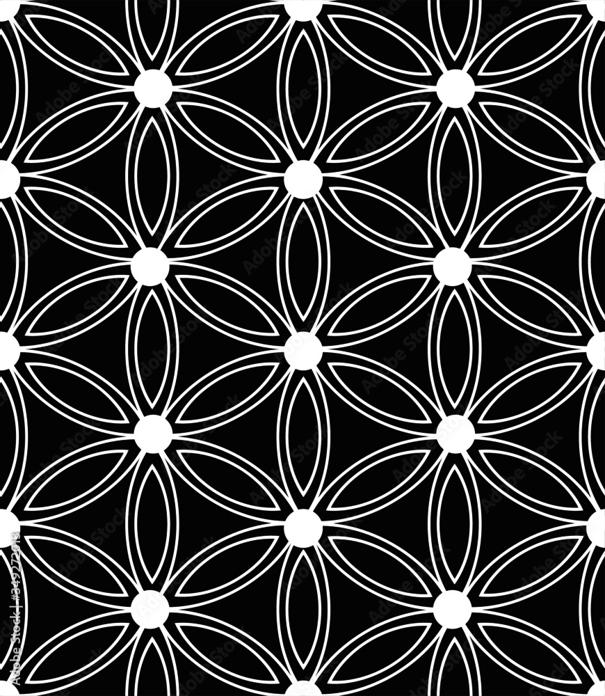 Geometric floral seamless pattern. Abstract ornament background.