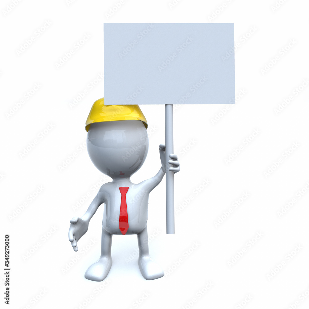 Business stickman and banner 3D Redering Business stickman and banner 3D Redering