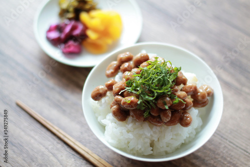 Natto factory and natto dishes.