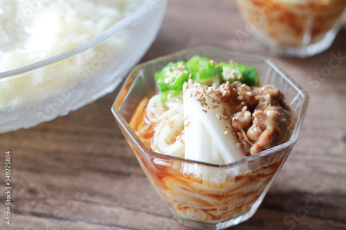 Natto factory and natto dishes.