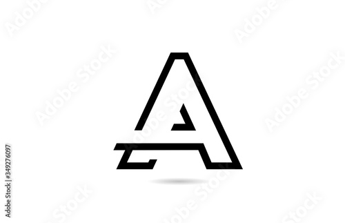 Free Download white and black A alphabet letter logo icon for company and business with line design - GFXLoad