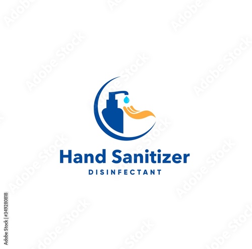 hand sanitizer logo design vector illustration.disinfectant,anti bacterial template