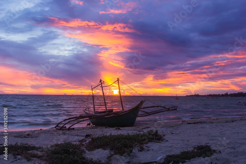 sailing boat at sunset