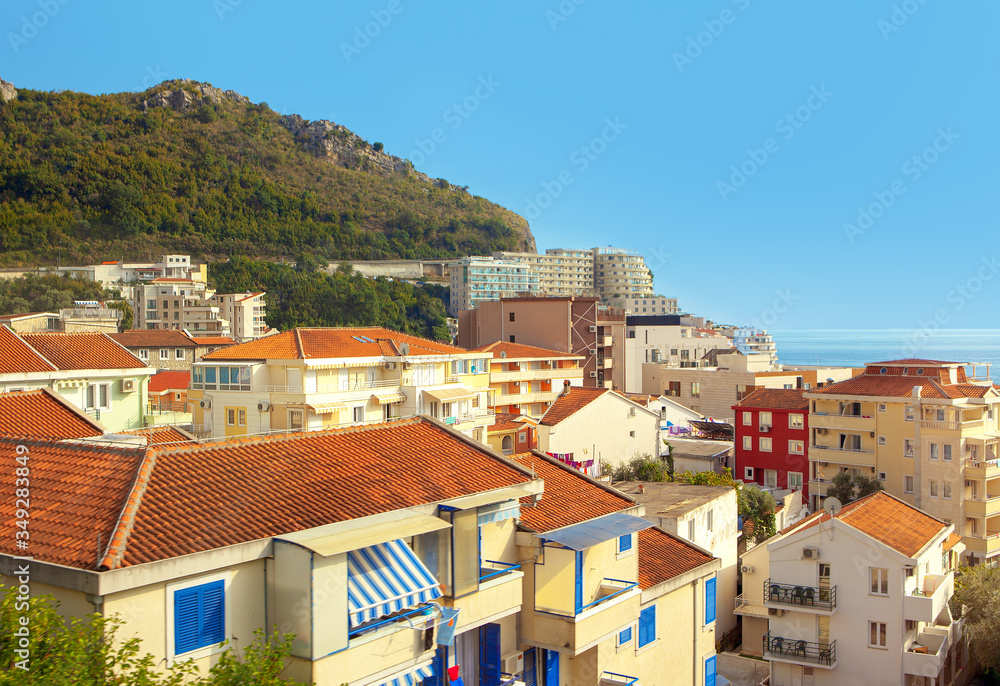 view of coastal hotels at Adriatic Sea 
