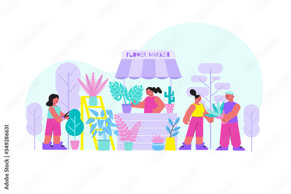 Fototapeta premium Outdoor Flower Market Composition