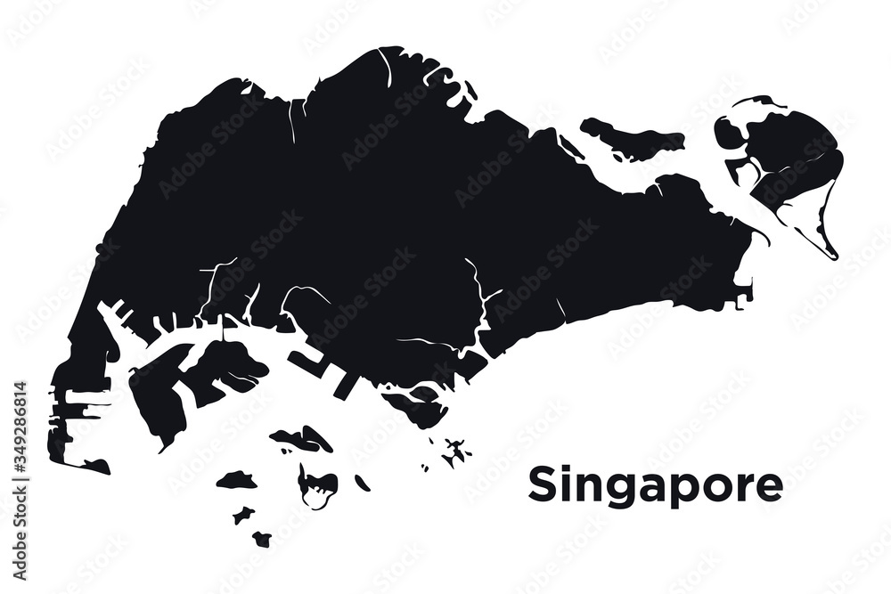 High detailed vector map - Singapore