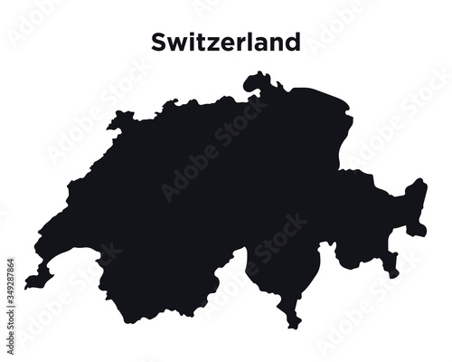 High detailed vector map - Switzerland