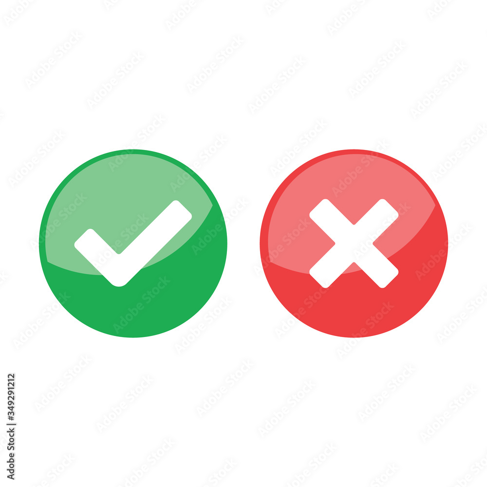 Check mark icons, x or tick approve. vector icon for apps and websites. Check mark icons, x or tick approve. vector icon for apps and websites.