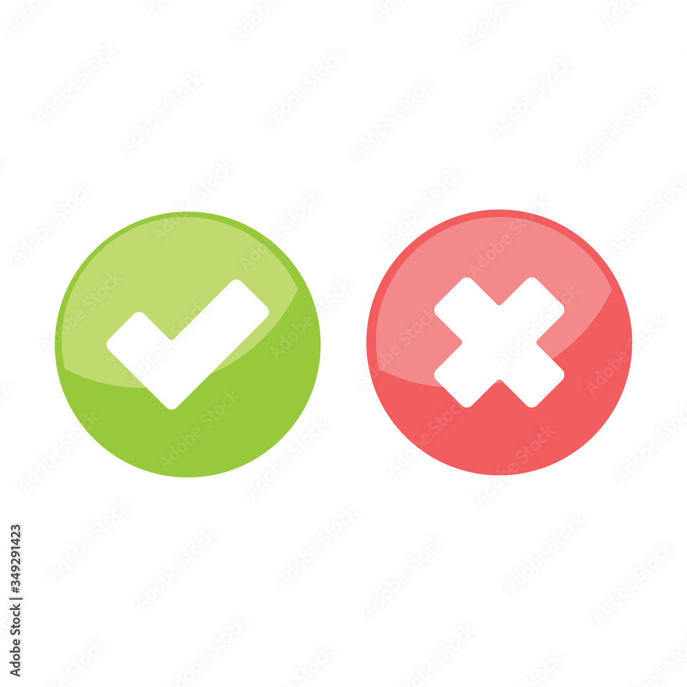 Check mark icons, x or tick approve. vector icon for apps and websites. Check mark icons, x or tick approve. vector icon for apps and websites.