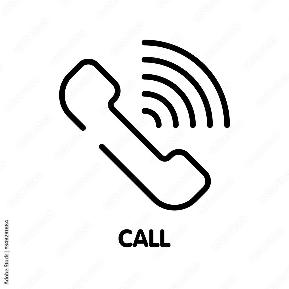 Icon Call contact outline style icon design illustration on white background Icon Call contact outline style icon design illustration on white background