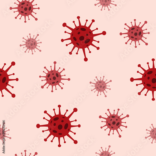Coronavirus seamless pattern. 2019-nCoV. Covid-19. Epidemy background, texture. Vector illustration.