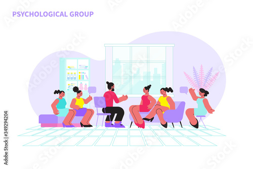 Psychological Inverview Flat Illustration
