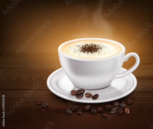 Coffee Cup Realistic Background