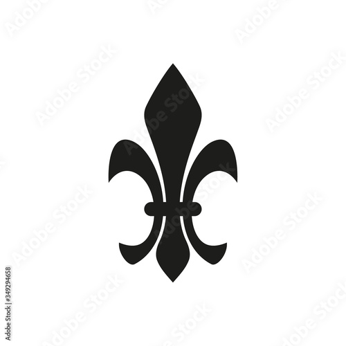 Fleur de lis heraldic icon. Vector lily flower on a white background.