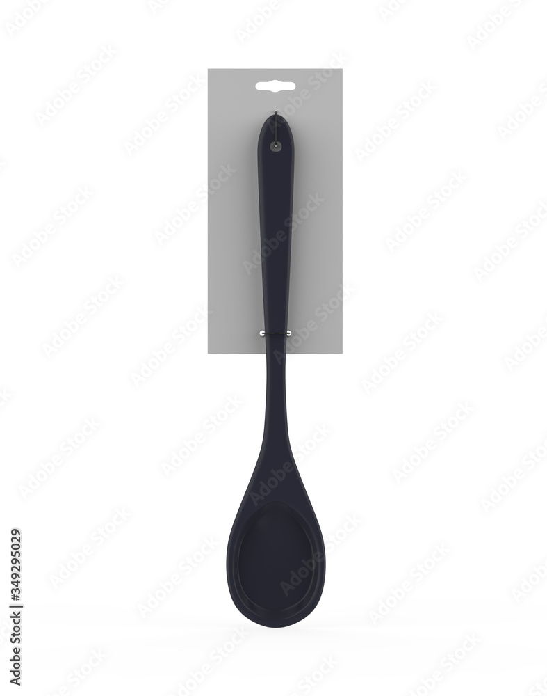Plastic Kitchen Slotted Turner Mock up isolated on white background. 3d illustration Plastic Kitchen Slotted Turner Mock up isolated on white background. 3d illustration