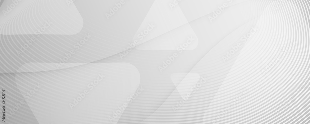 White Memphis Fluid Shapes. 3d Flow Lines Banner. 