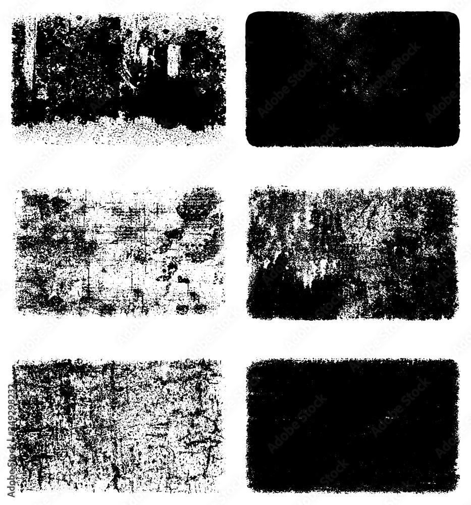 A set of grunge textures. Black and white backgrounds of dirt and dust. Abstract monochrome backdrop A set of grunge textures. Black and white backgrounds of dirt and dust. Abstract monochrome backdrop