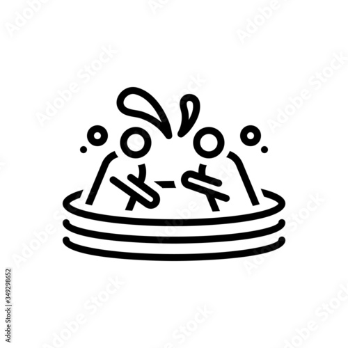 Black line icon for swim bathe 