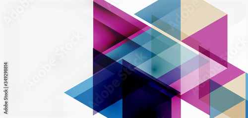 Geometric abstract background, mosaic triangle and hexagon shapes. Trendy abstract layout template for business or technology presentation, internet poster or web brochure cover, wallpaper