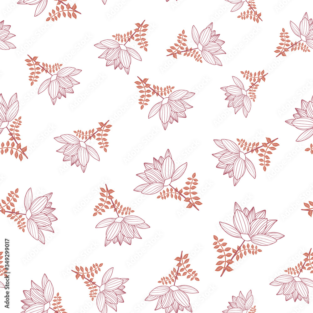 Seamless Floral Vector Pattern with elegant flowers for decoration, print, textile, fabric, stationery, wallpaper Seamless Floral Vector Pattern with elegant flowers for decoration, print, textile, fabric, stationery, wallpaper