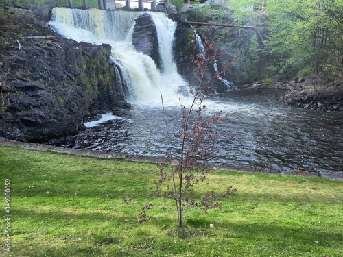 Foamy water falling from the waterfall - Lysaker  photo