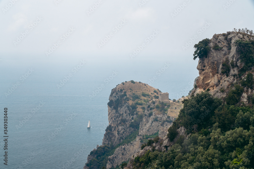 Mountain peaks, which stands on the bay of Nerano of Massa Lubrense, Nature landscape
