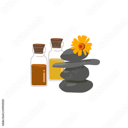 Spa stones icon for medical therapy, beauty and healthcare, massage and relax procedures, black heap. isolated on white vector illustration.