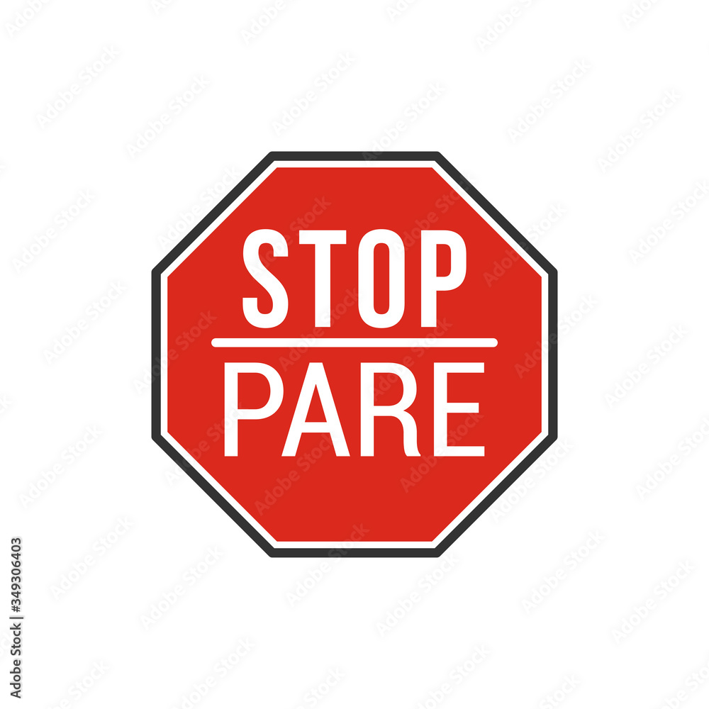 Stop Pare Sign. Vector Illustration Stop Pare Sign. Vector Illustration