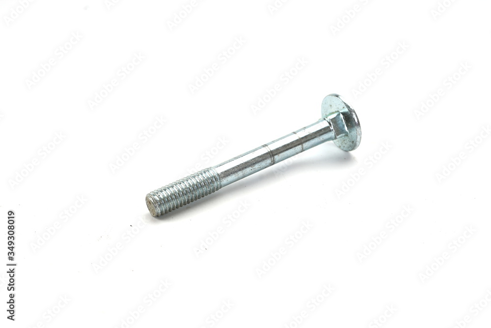 Metal bolt, iron bolt, wood bolt, isolated on a white background Metal bolt, iron bolt, wood bolt, isolated on a white background