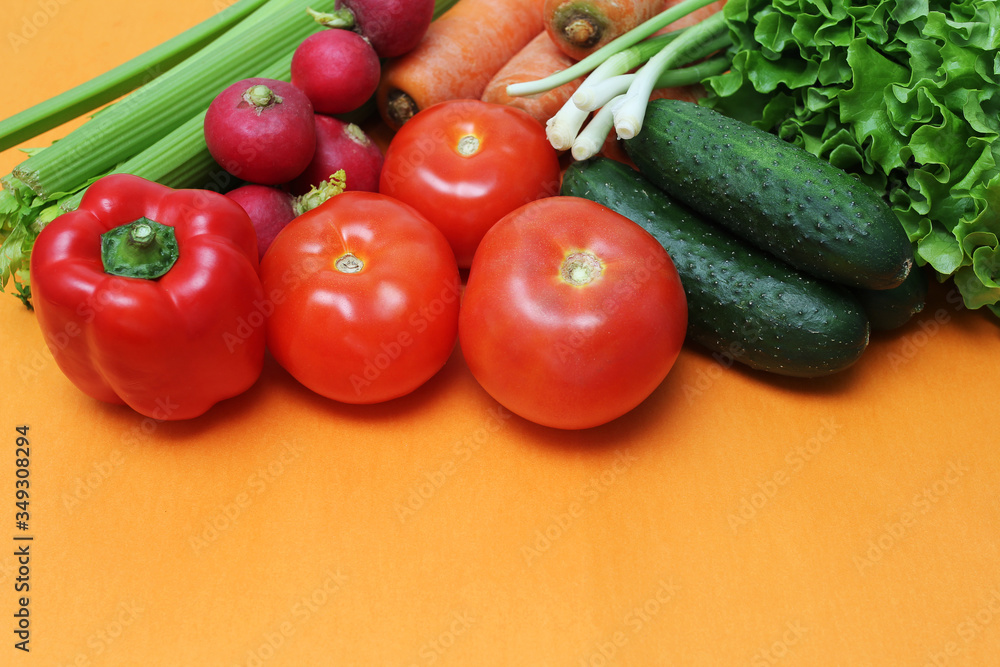 fresh vegetables on the table orange