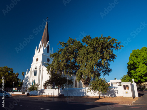 Fotografie Stellenbosch Church with Dutch architecture in South Africa